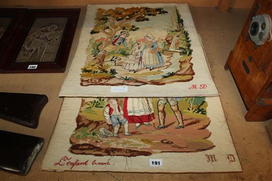 2 French tapestry panels